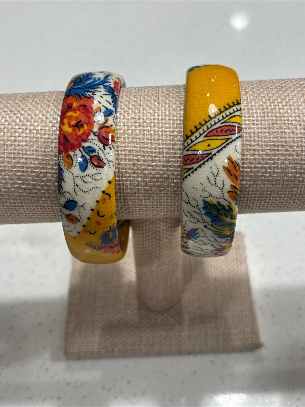 Vintage 1970s Margit Brandt Danish Resin Bangle Bracelets Set of 2